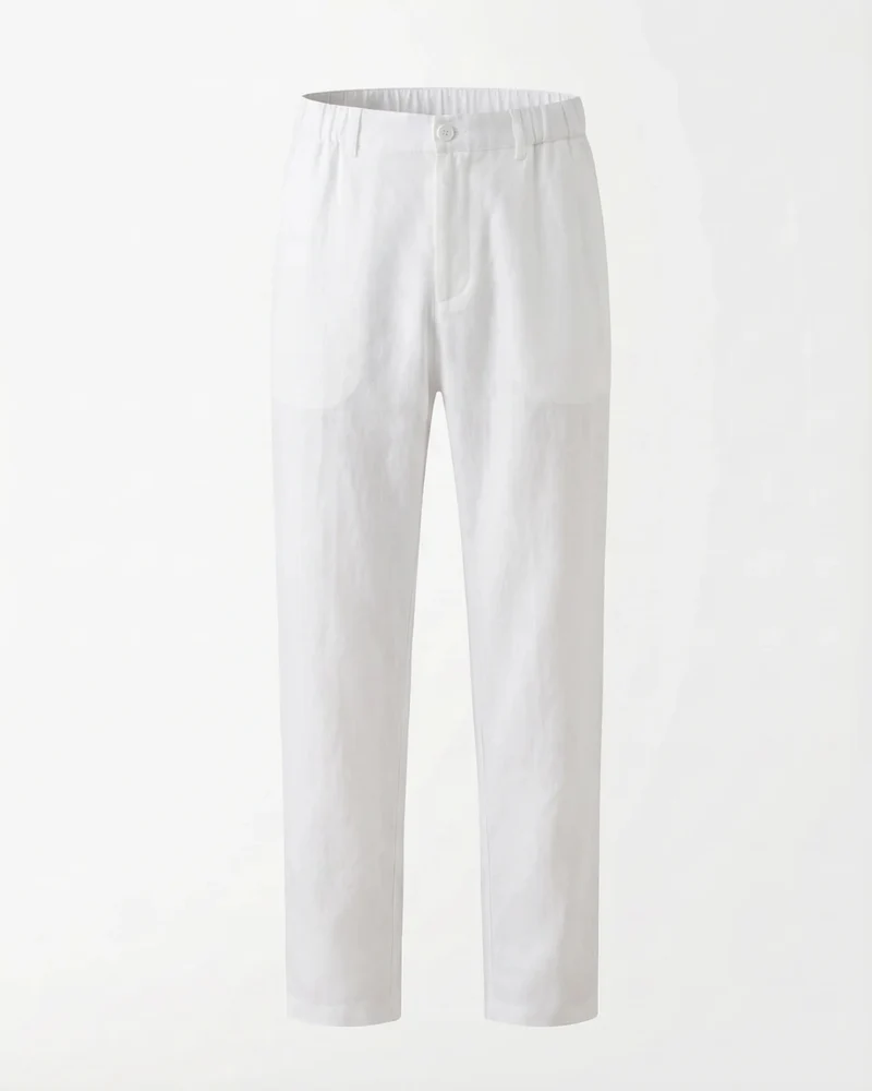 Marbella Linen Trousers – Elastic Waist Relaxed Fit