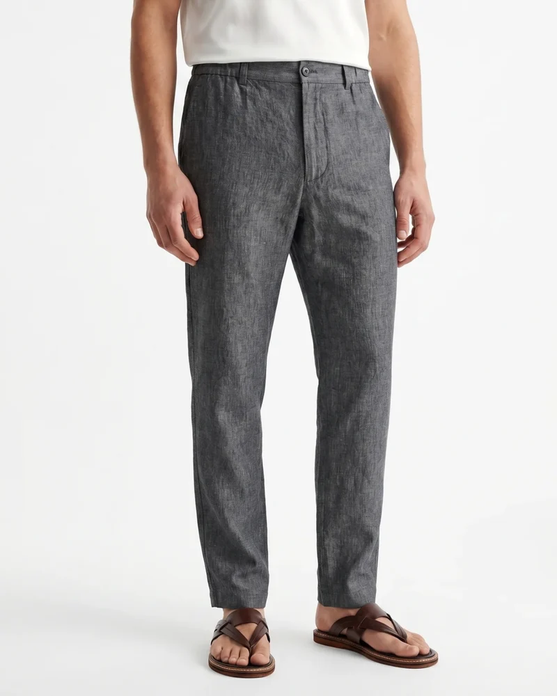 Marbella Linen Trousers – Elastic Waist Relaxed Fit