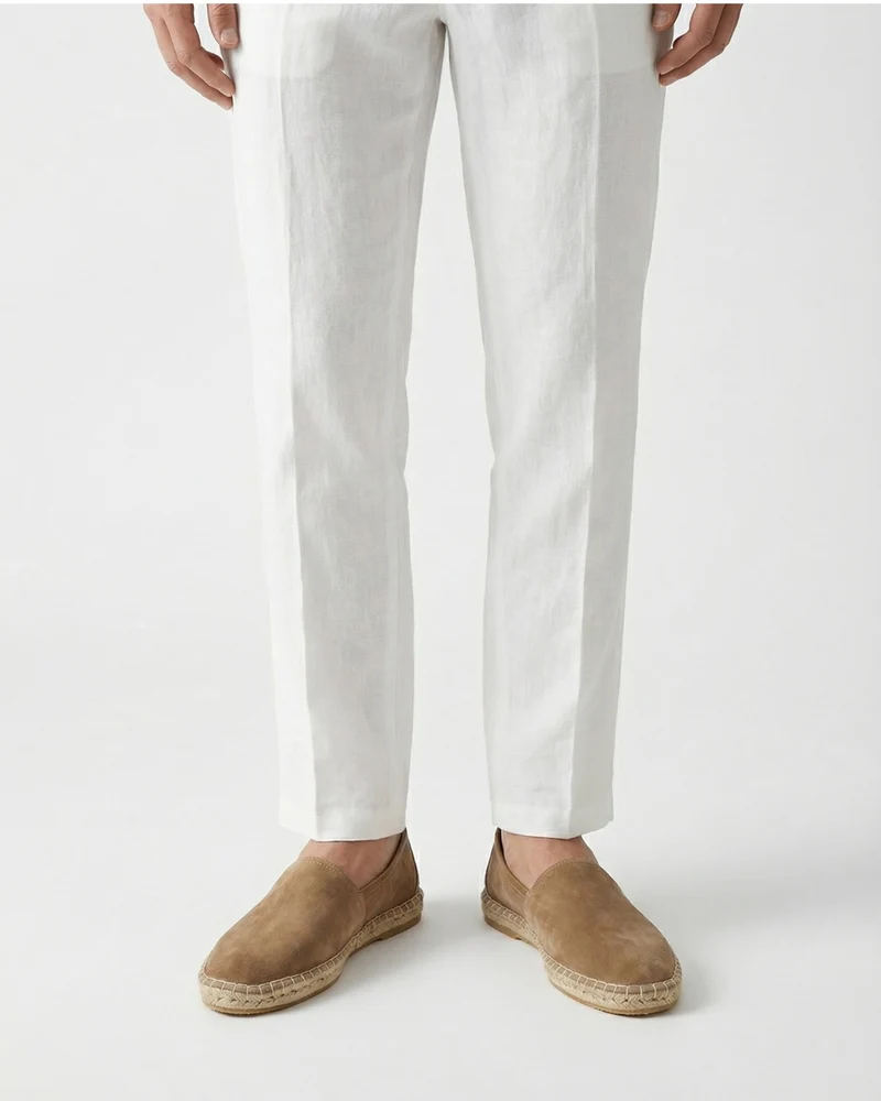 Mykonos Camel Slip-On Suede Loafers Genuine Leather Casual Flats