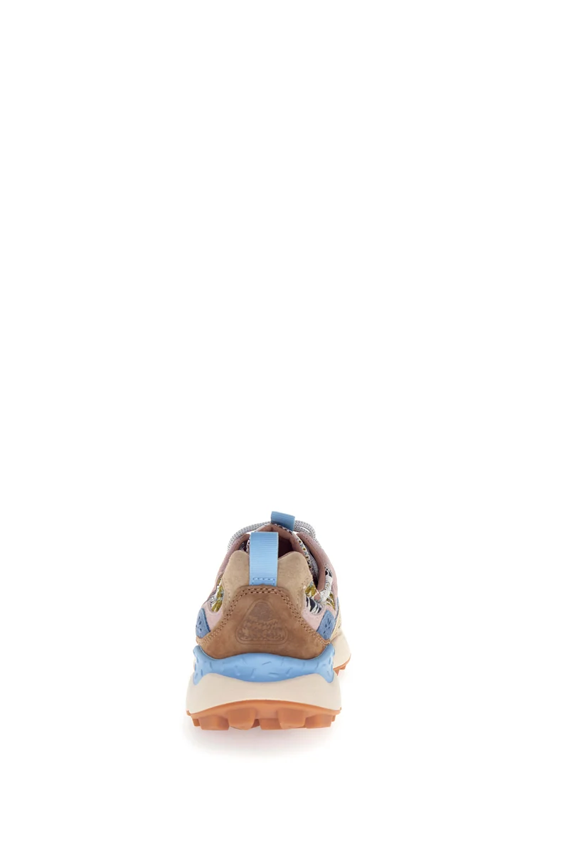 Yamano 3 Woman Suede/Jaquard Flowers Print light brown beige lig