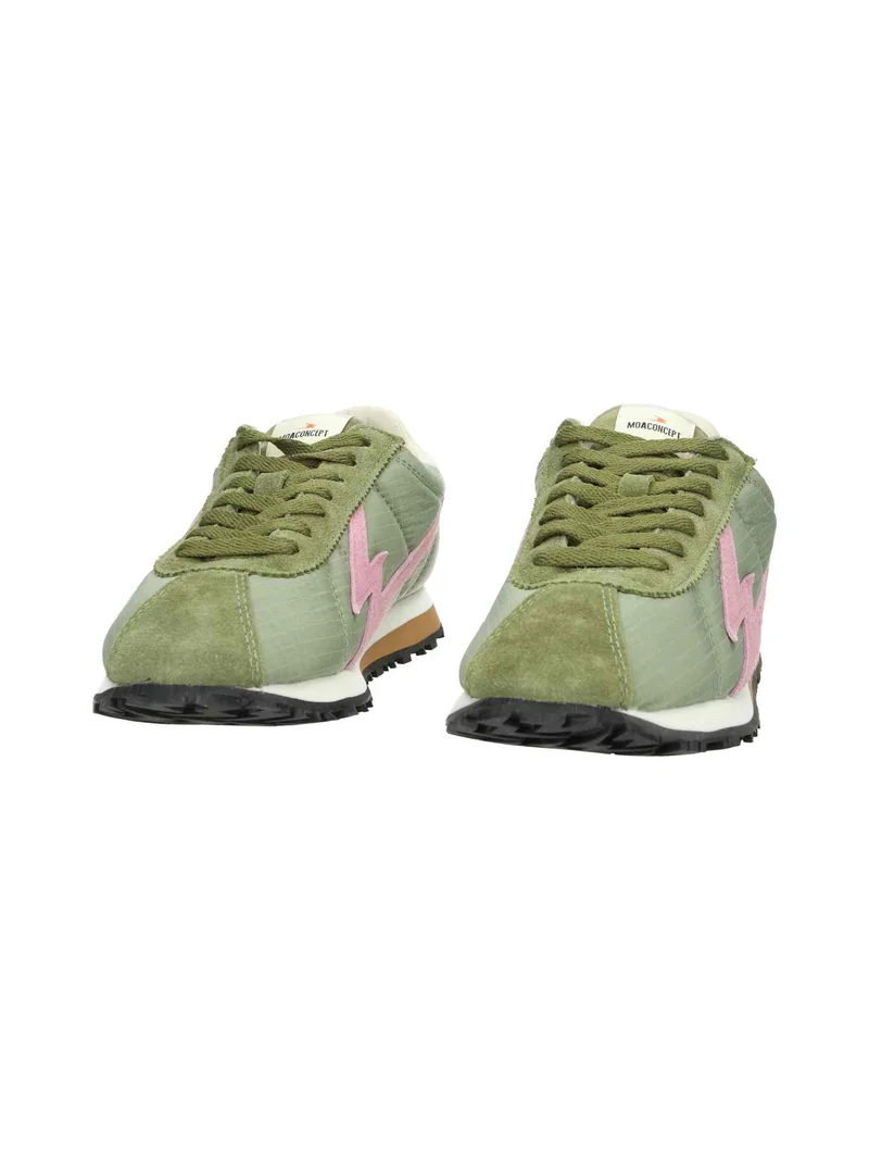 W Powder Pink Logo And Details khaki green