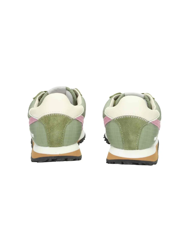 W Powder Pink Logo And Details khaki green