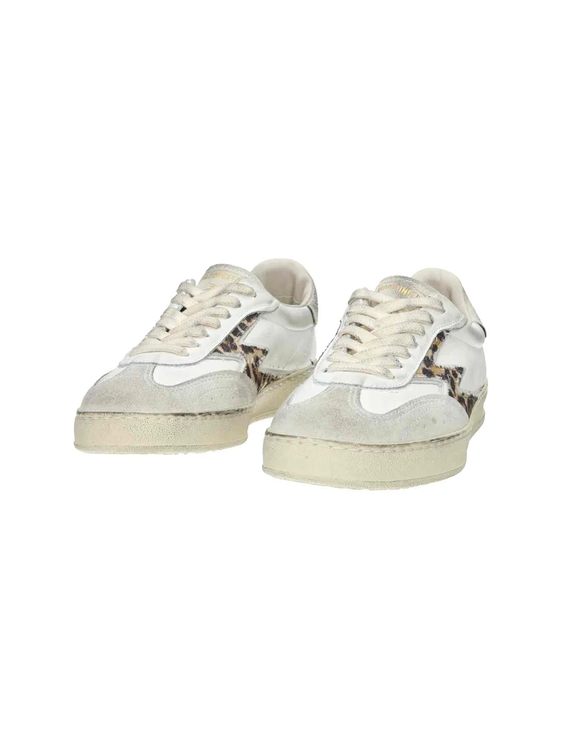 Club Deluxe Torn Canvas Leoprad Print M Logo White Brushed