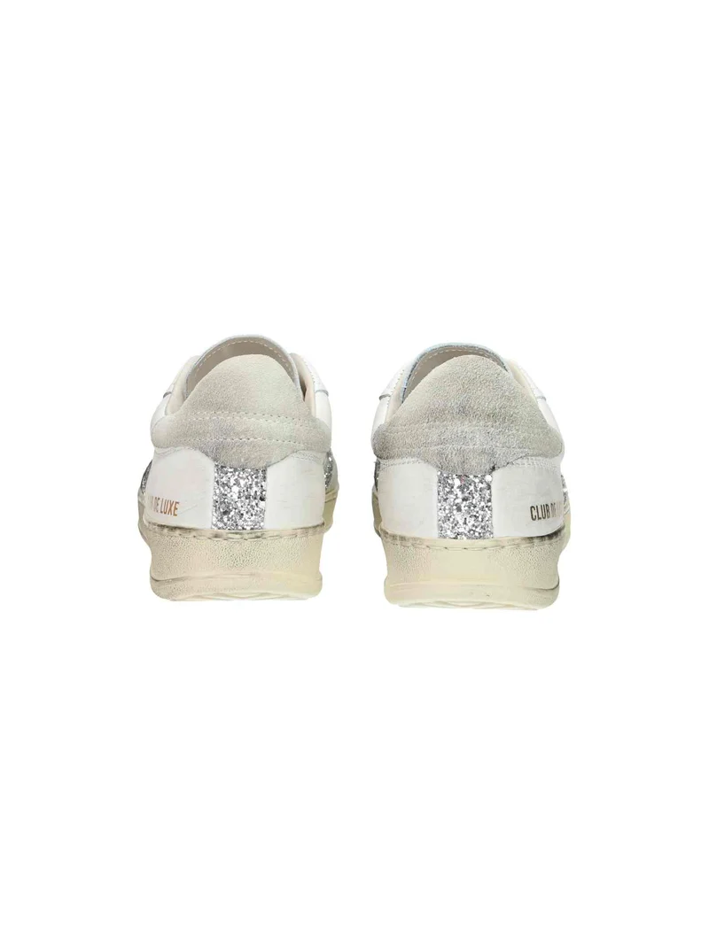 Club Deluxe Silver Glitter Logo White