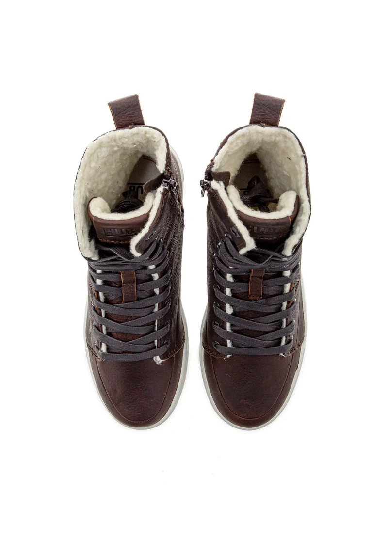 NIGHT L30 WOOL LEATHER dark brwn/off wht