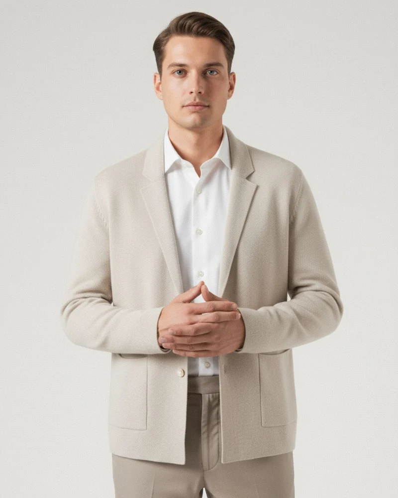 Lovau Cardigan Blazer Wool Cashmere Blend