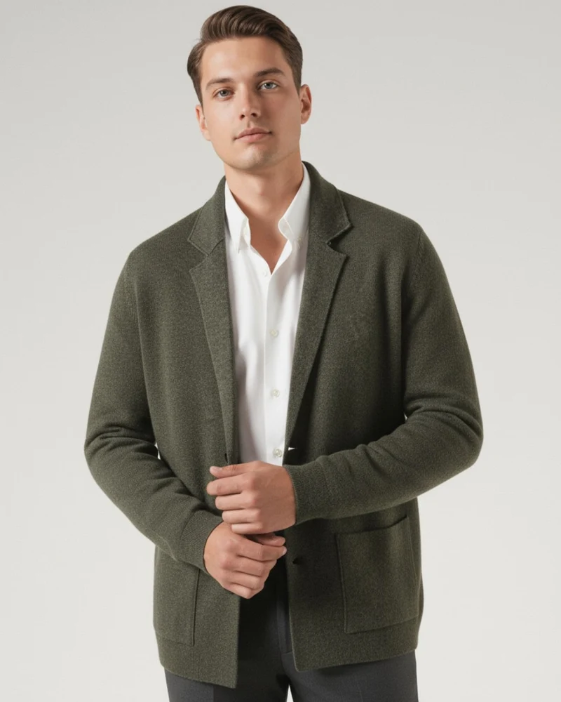 Lovau Cardigan Blazer Wool Cashmere Blend