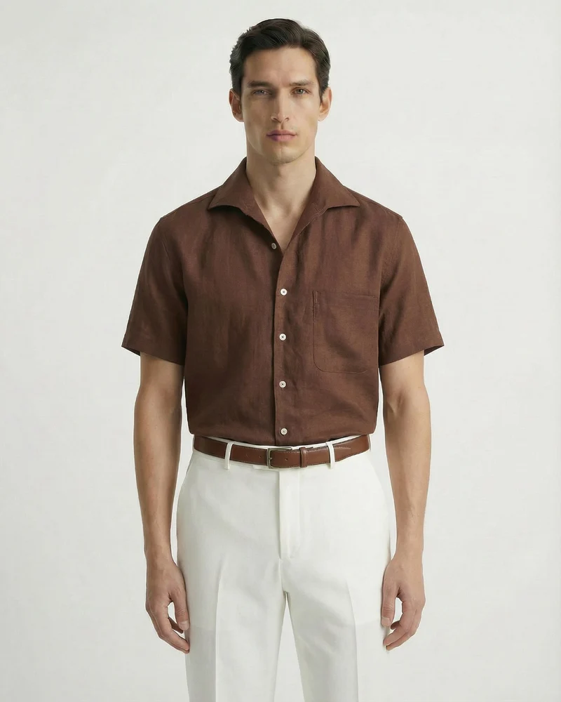 Milano Linen Shirt Brown