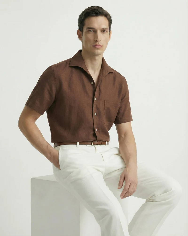 Milano Linen Shirt Brown