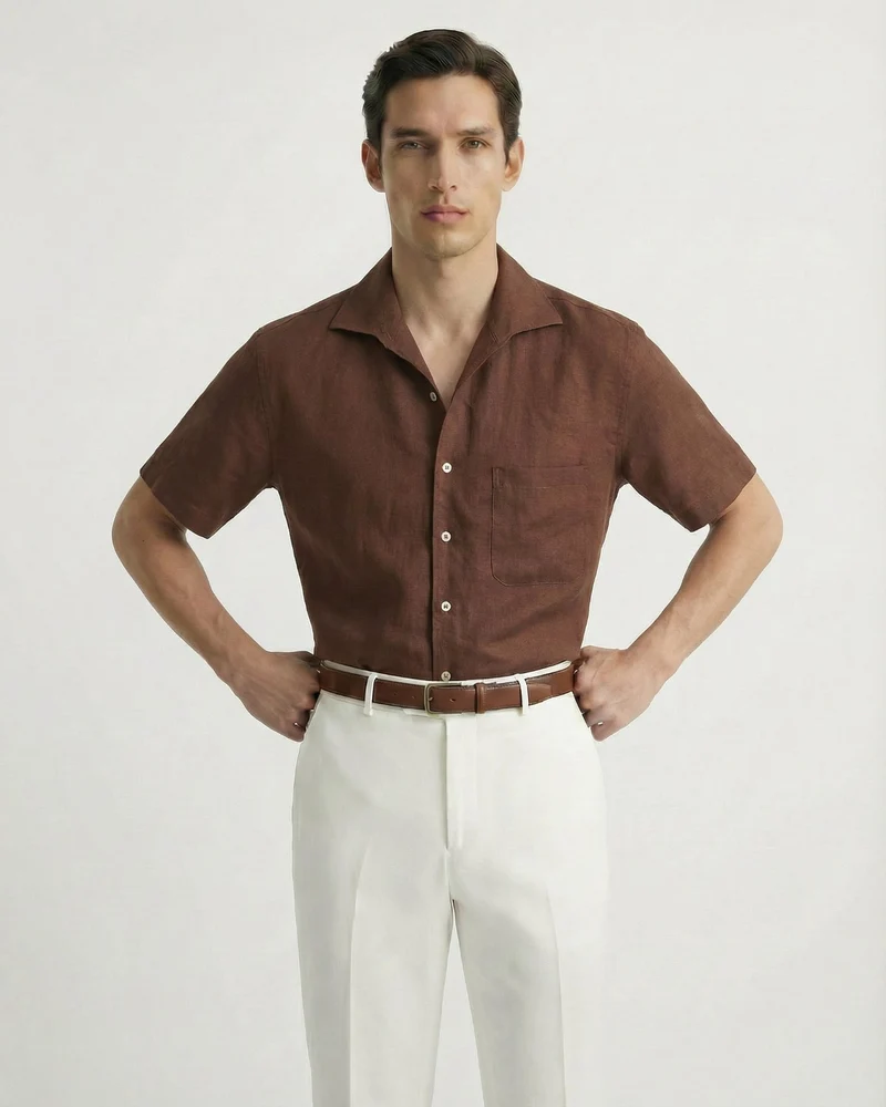 Milano Linen Shirt Brown