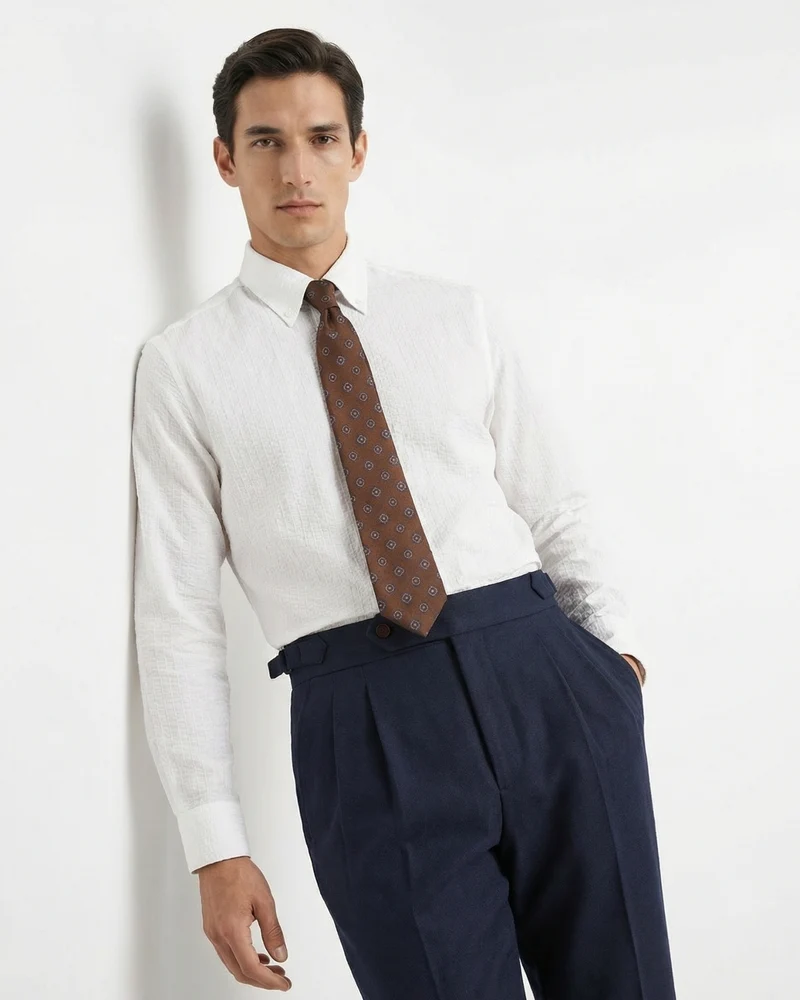 Business Trousers Cotton & Linen Blend