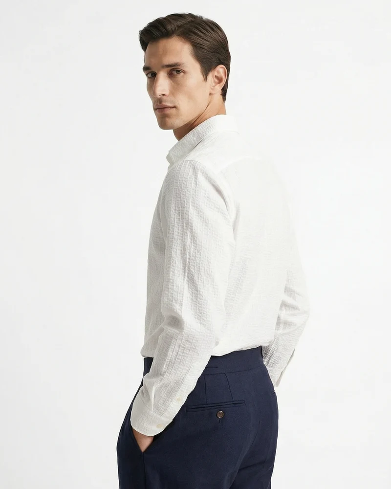 Business Trousers Cotton & Linen Blend