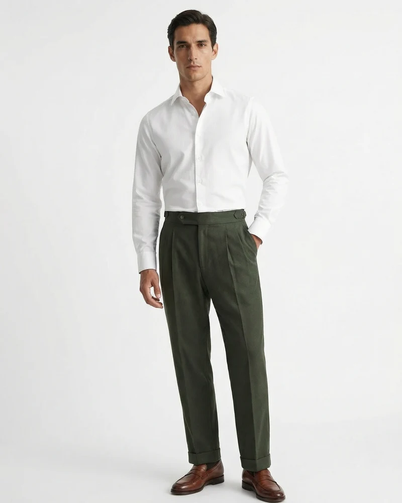 Business Trousers Cotton & Linen Blend