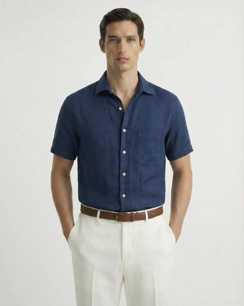 Milano Linen Dark Blue Shirt