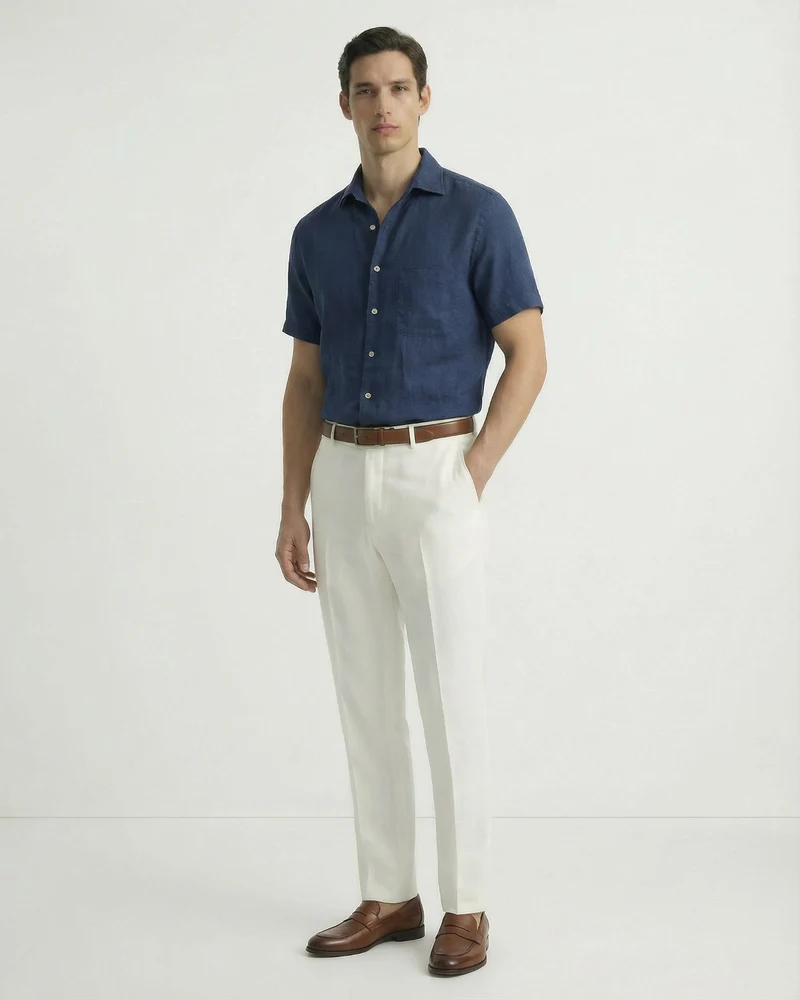 Milano Linen Dark Blue Shirt