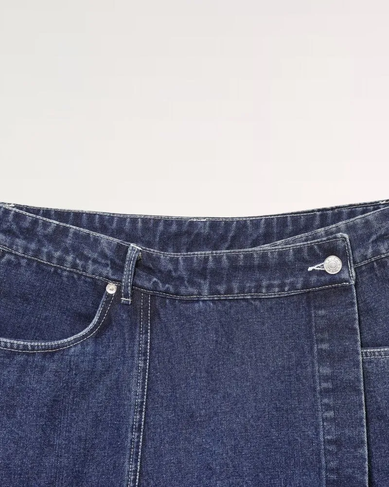 New york Denim Skirt Navy Blue