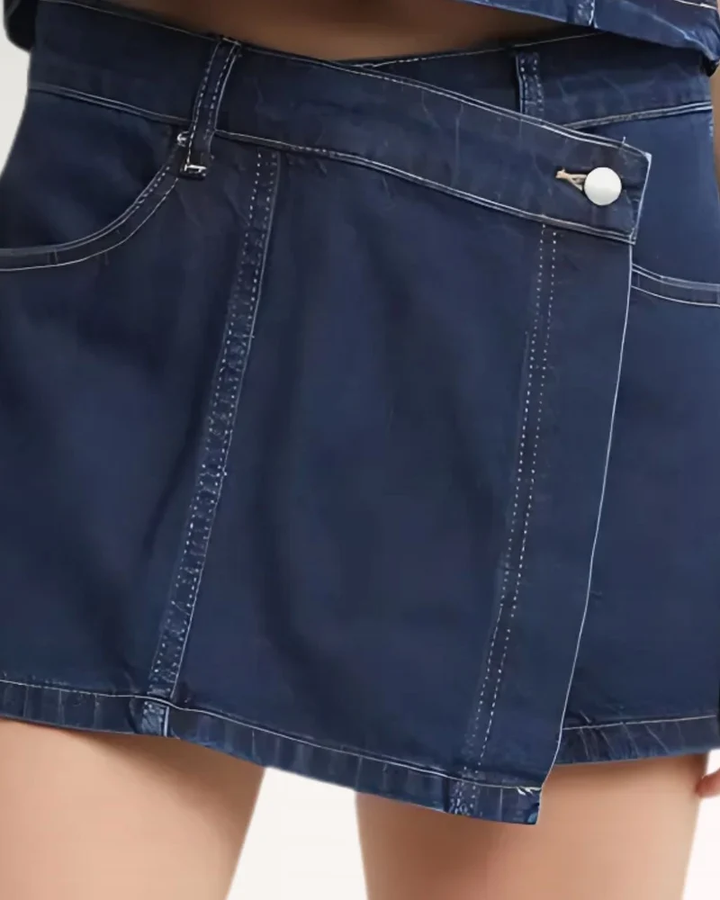 New york Denim Skirt Navy Blue