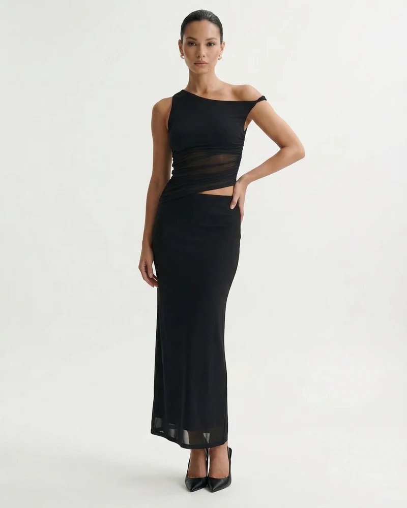 Milena Mesh Dress slim hip
