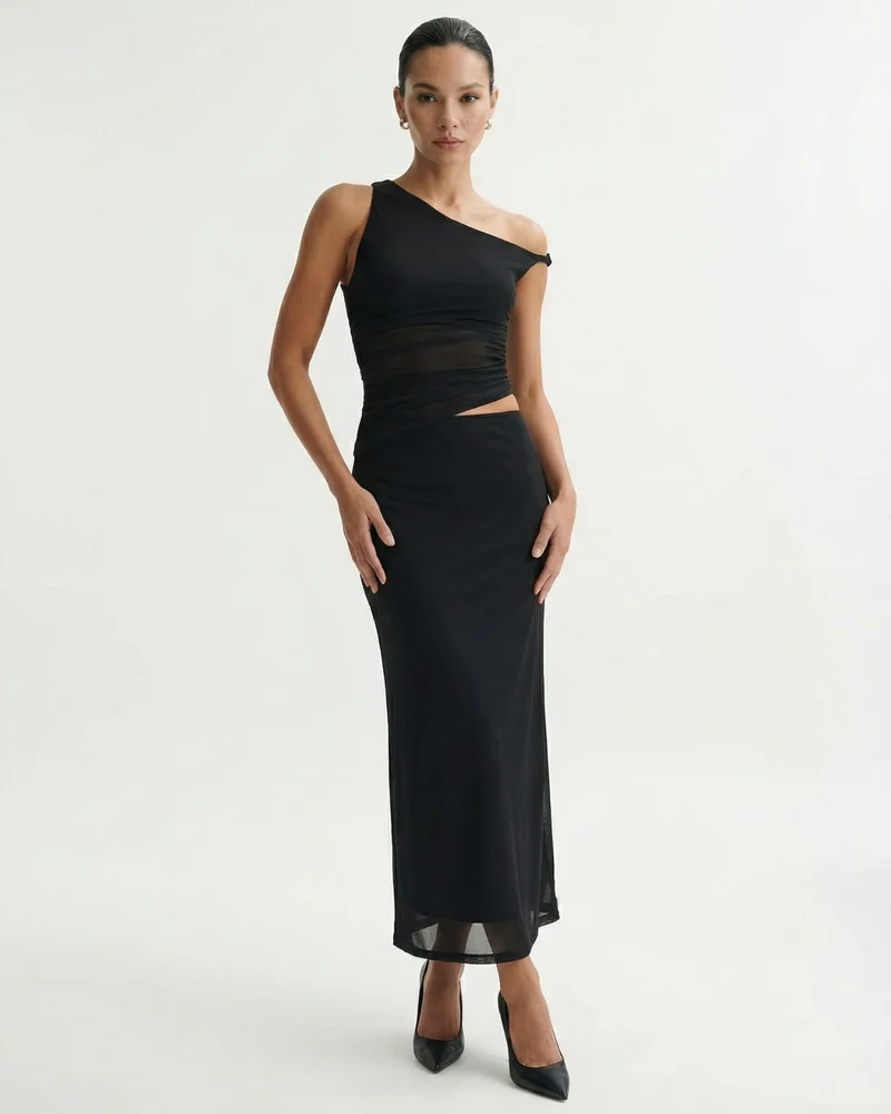 Milena Mesh Dress slim hip
