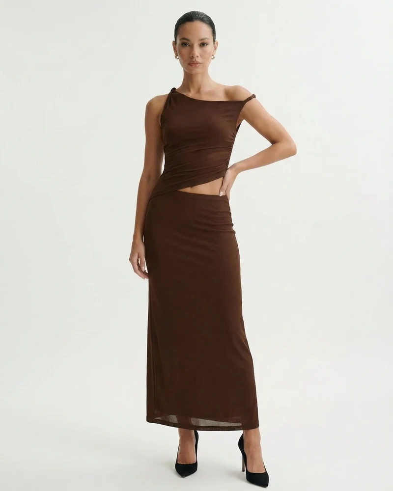 Milena Mesh Dress slim hip