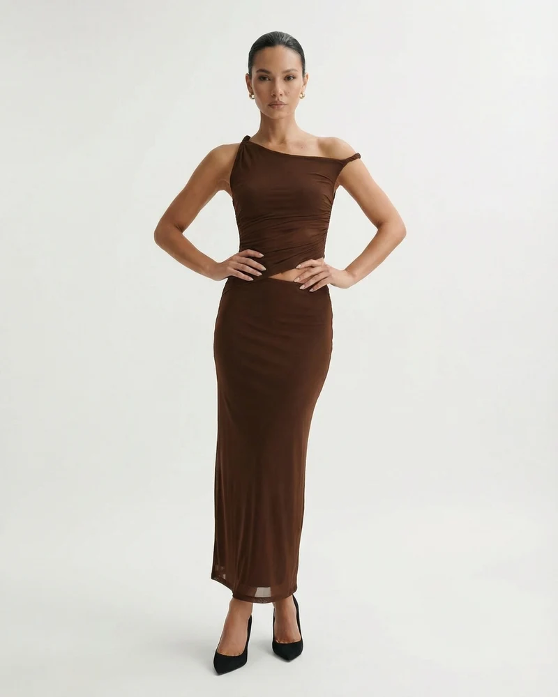 Milena Mesh Dress slim hip