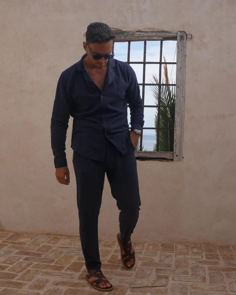 Old Money Dolce Vita Trousers - Navy Blue