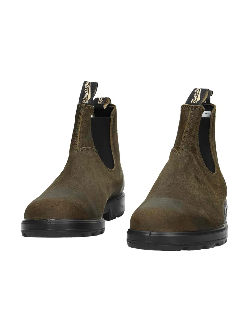 1615 Men dark olive rub suede