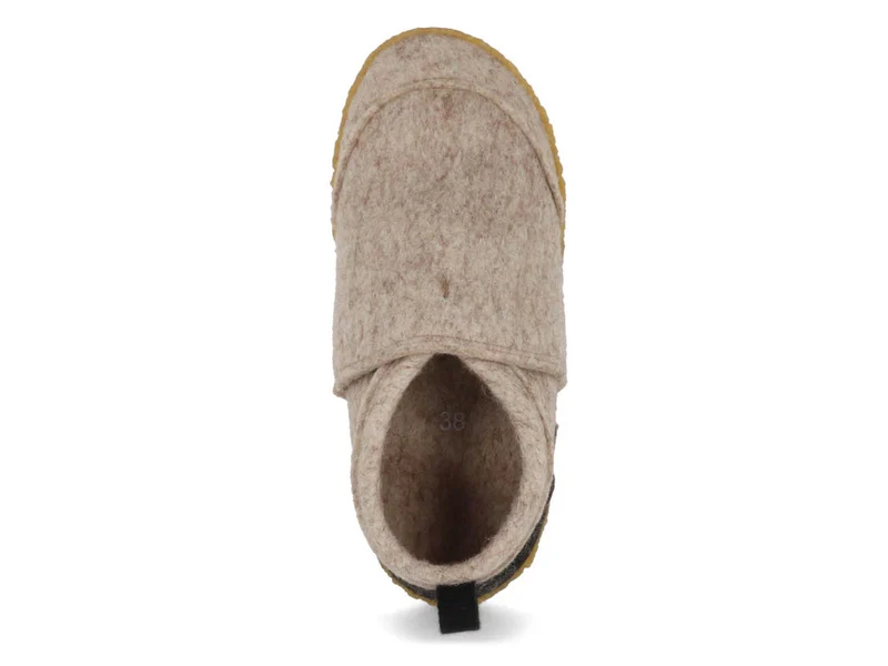 Taiga - hoher Filzhausschuh mit rutschhemmender Gummisohle, beige