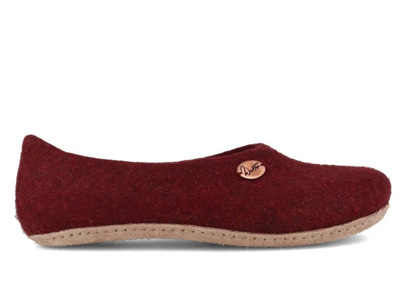 Ballerina-Hausschuhe aus Filz, dark cherry