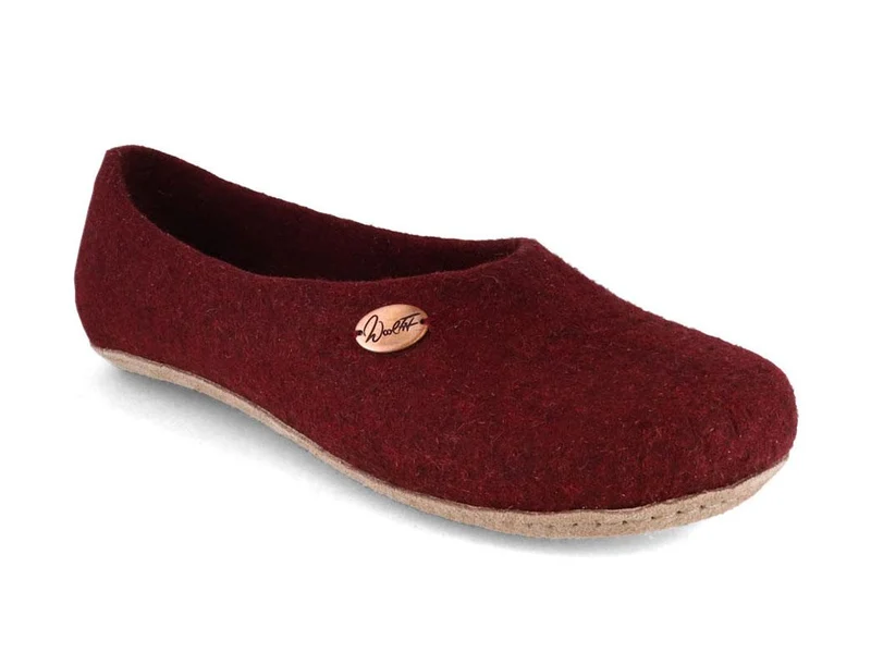Ballerina-Hausschuhe aus Filz, dark cherry