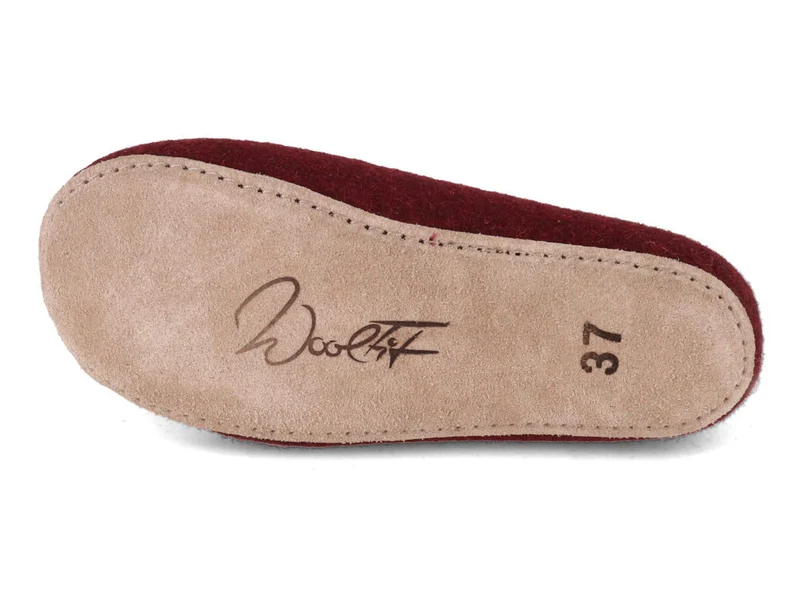 Ballerina-Hausschuhe aus Filz, dark cherry