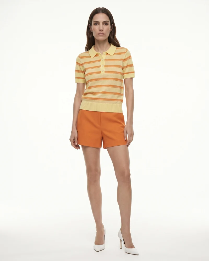 Mykonos Yellow Stripe Polo