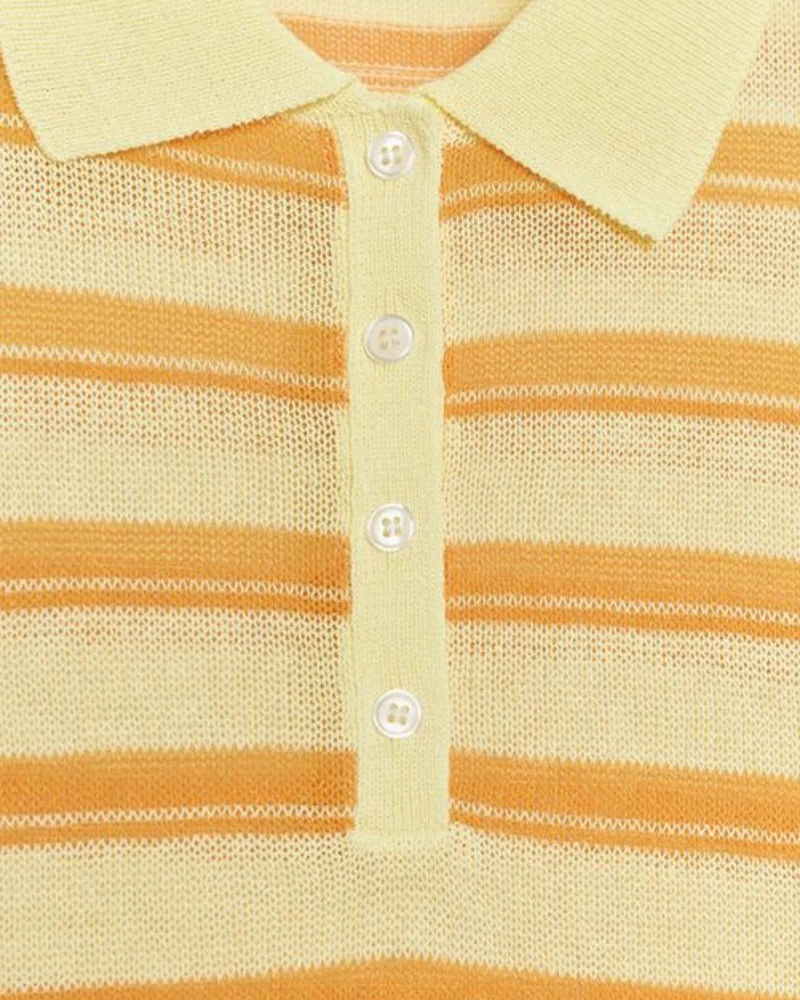 Mykonos Yellow Stripe Polo