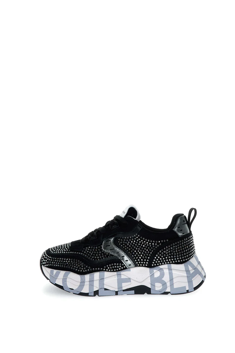 Club105. Suede/Strass black+strass
