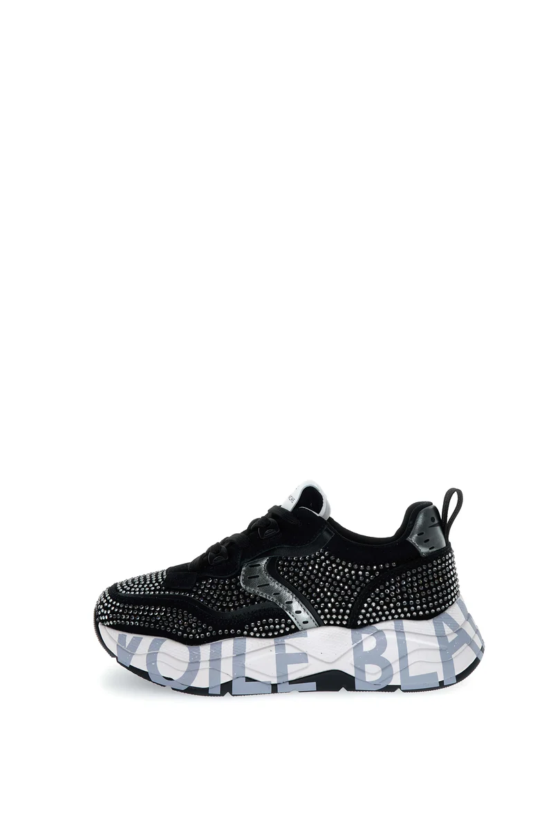 Club105. Suede/Strass black+strass