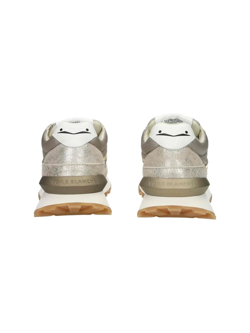Qwark Hype Woman. Metallic Brushed Goat/Nylon platinum taupe
