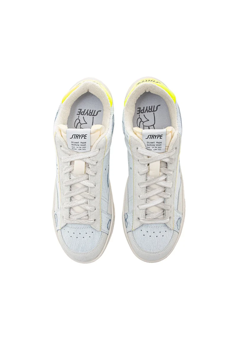 ST011-GF Sneaker Destroyed white/yellow