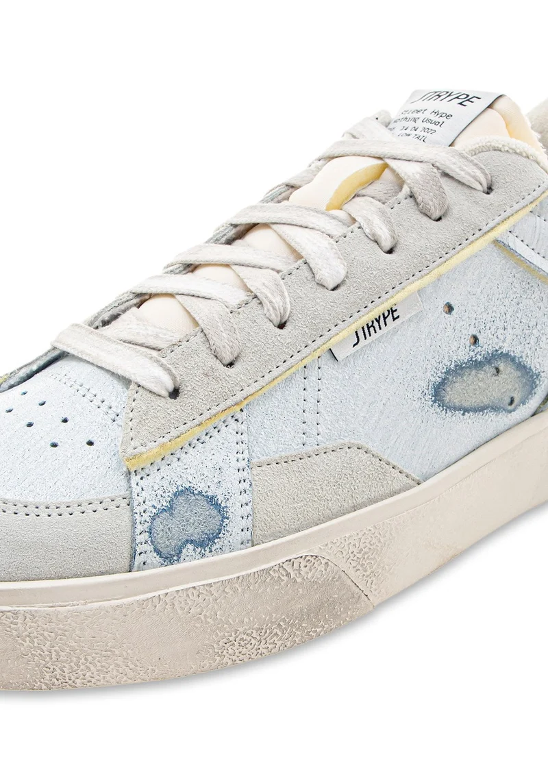 ST011-GF Sneaker Destroyed white/yellow