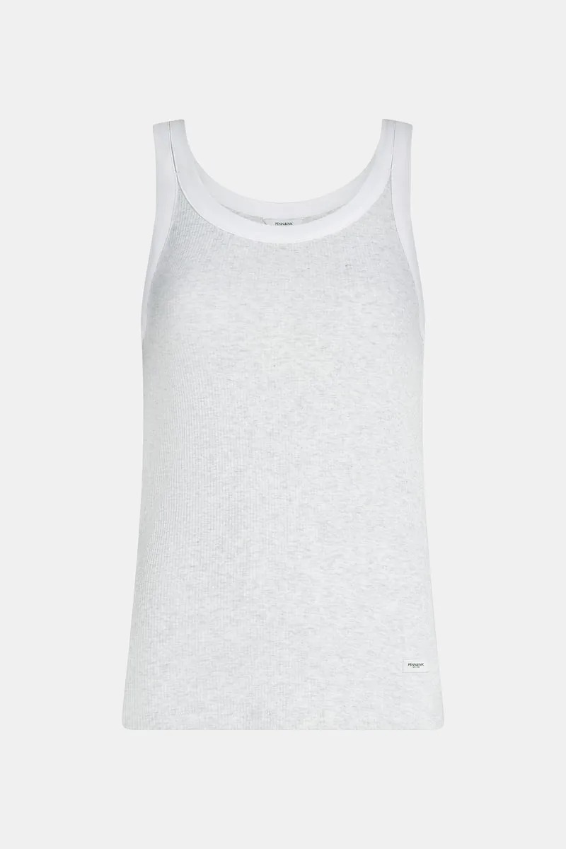 Singlet grey mel./white