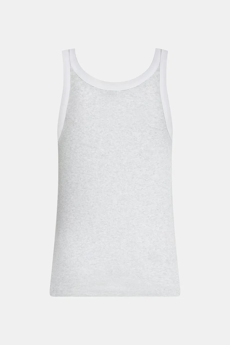 Singlet grey mel./white