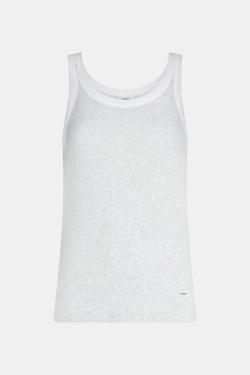 Singlet grey mel./white