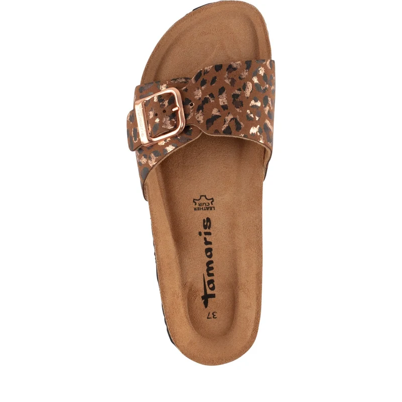 Tamaris Pantolette 27520 Cognac Leopard