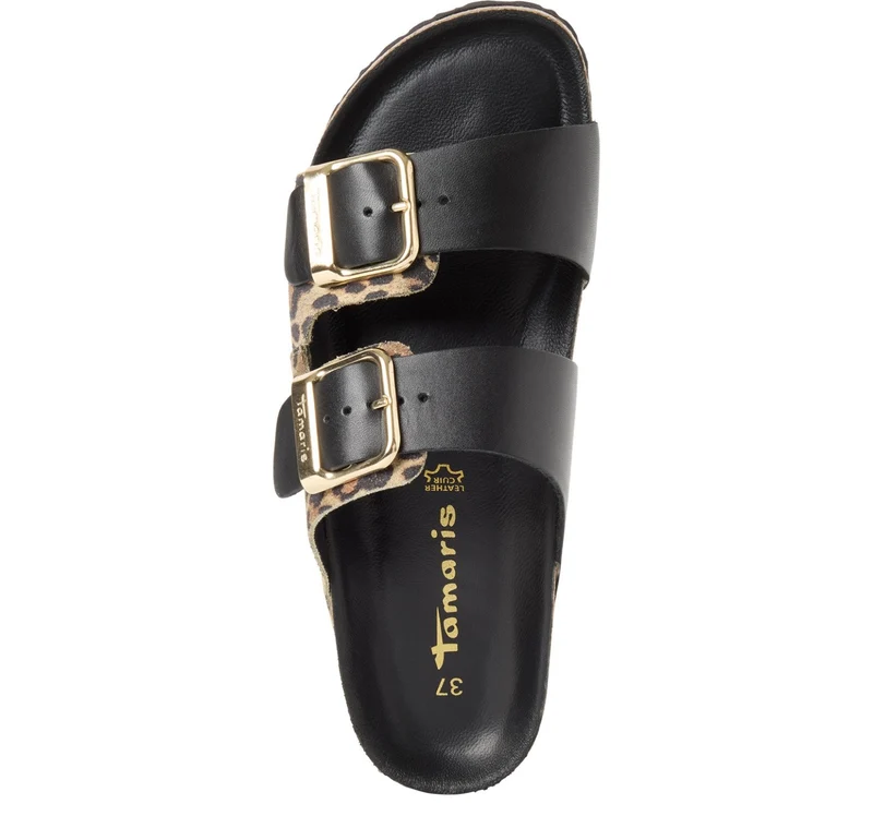 Tamaris Pantolette 27543 Schwarz/Leopard