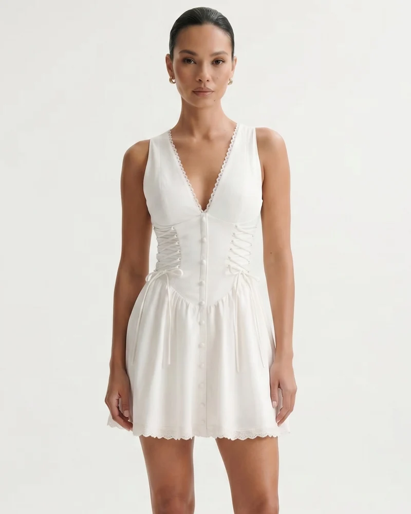French Niche Style White Dress