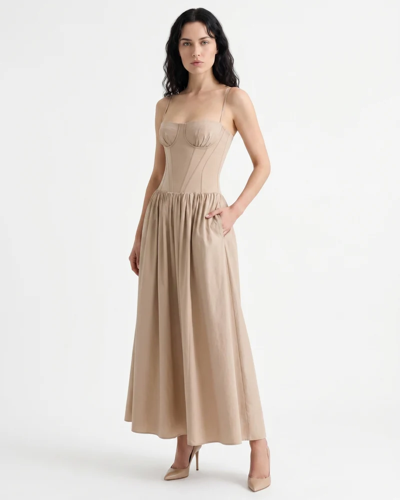 Elegant Santorini Strapless Dress