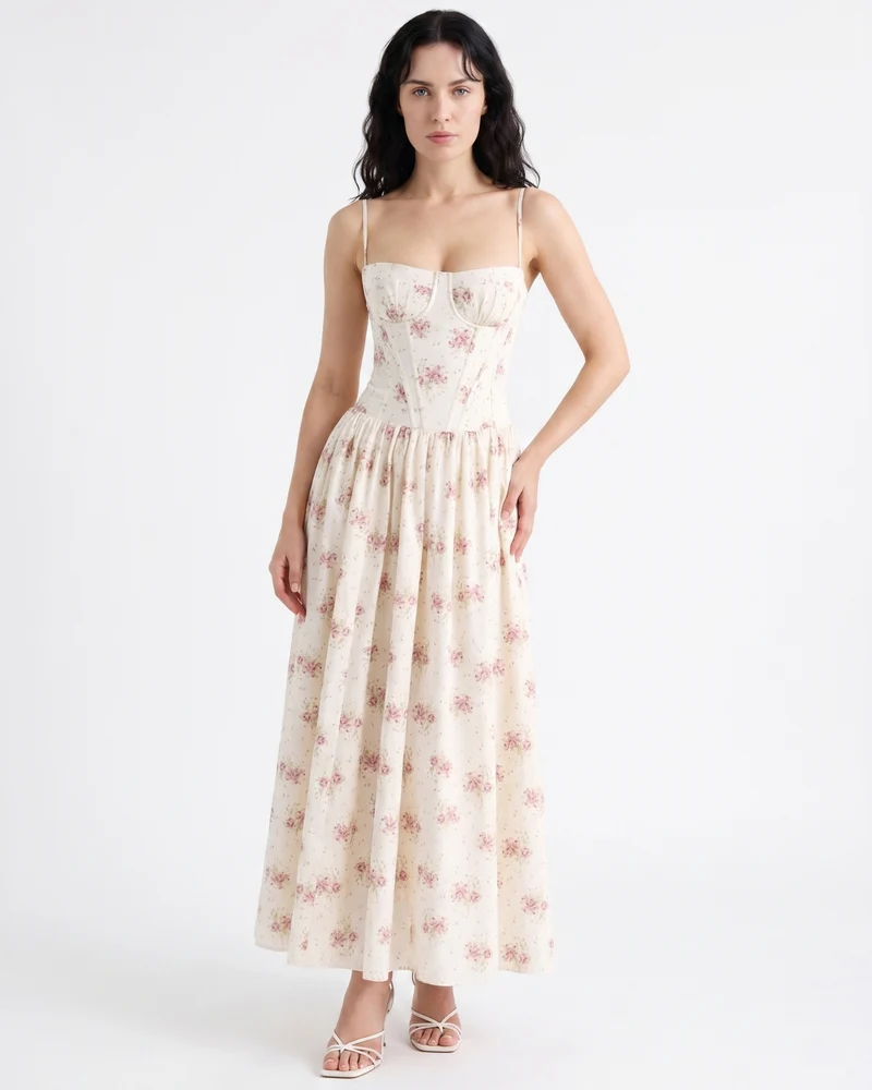 Elegant Santorini Strapless Dress