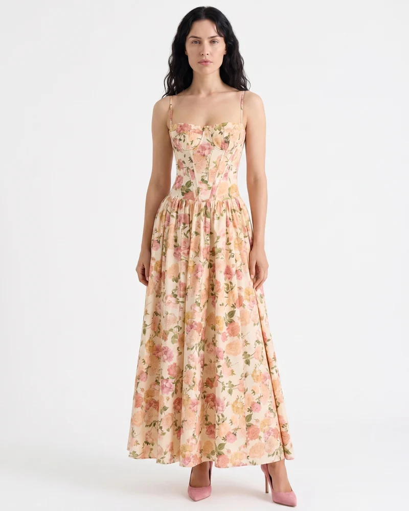 Elegant Santorini Strapless Dress