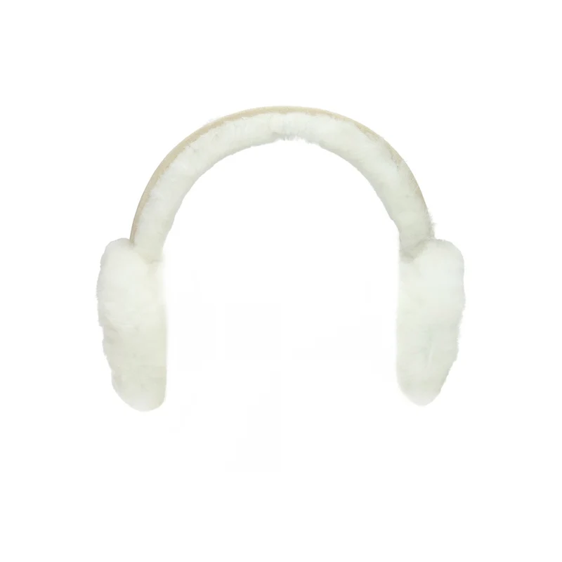 W Sheepskin Embroidery Earmuff sand