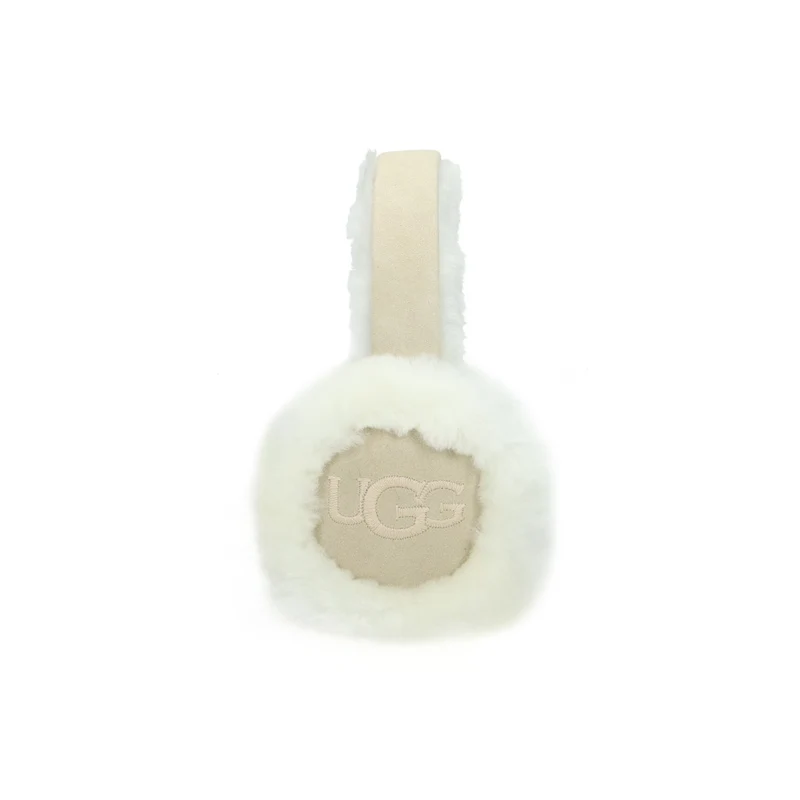 W Sheepskin Embroidery Earmuff sand