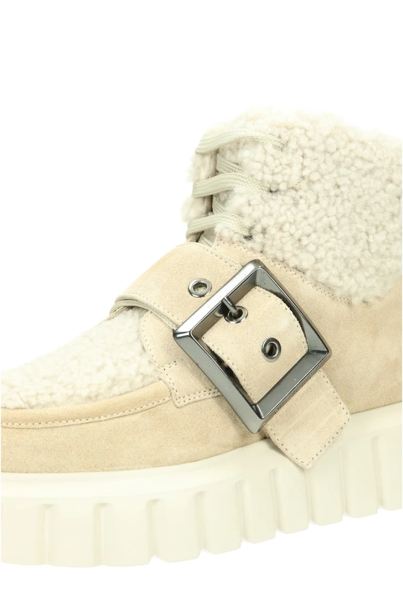 Grenelle Lace Buckle Fur Suede lt.beige